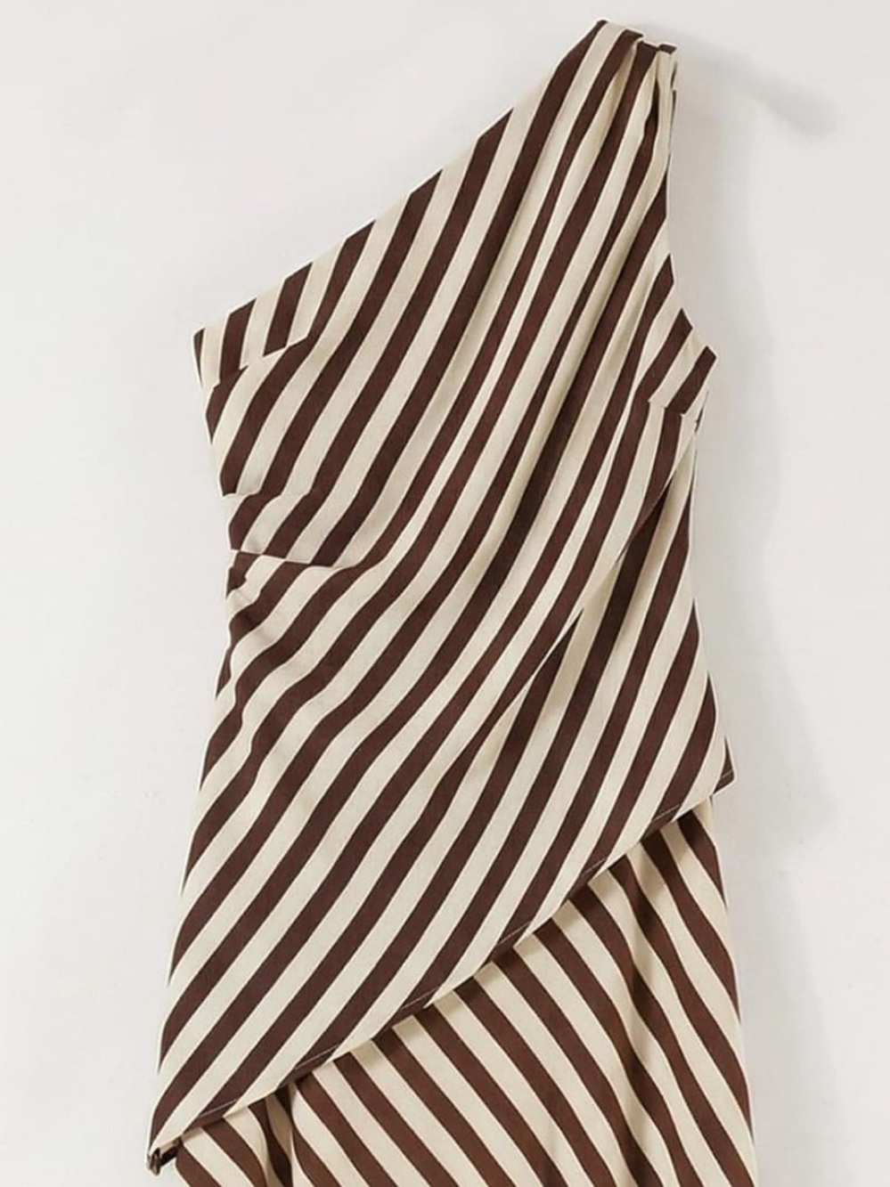 BRONZE SNAKE Inessa striped off the shoulder asymmetric top - Picture 4 of 4